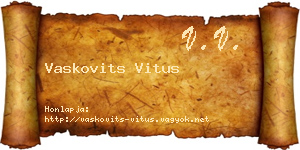 Vaskovits Vitus névjegykártya